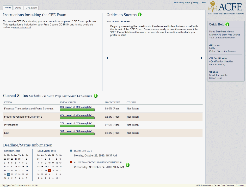 CFE Exam Engine